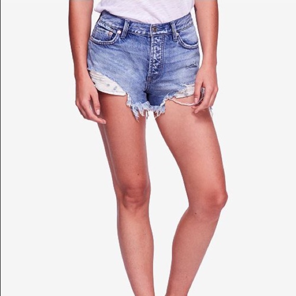 Free People Good Vibrations Denim Shorts